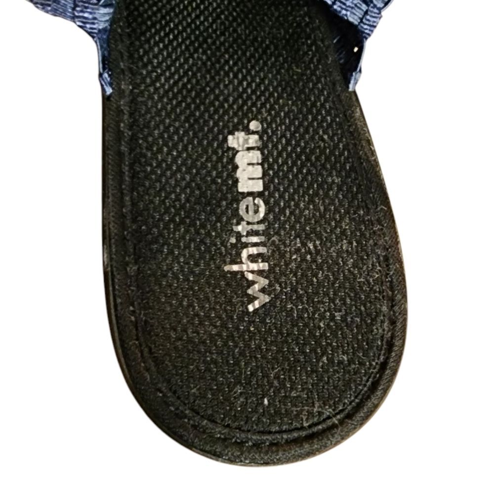 White Mt Navy Woven Open Toe Slingback Wedge Sandals Womens Sz 11 Stretch Casual - Picture 10 of 12